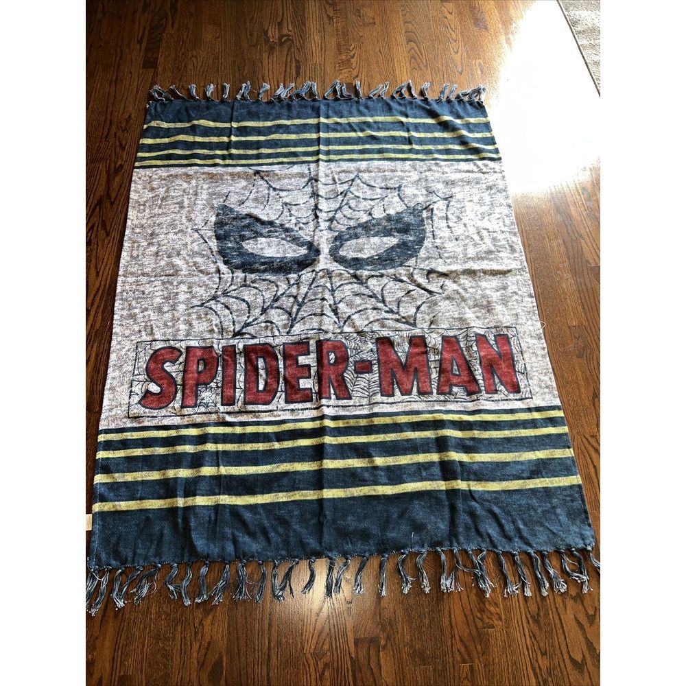 EUC Marvel Spiderman Fringe‎ Throw Blanket